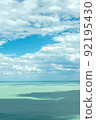 Lake Balaton view from Tihany viewpoint on hot summer day 92195430