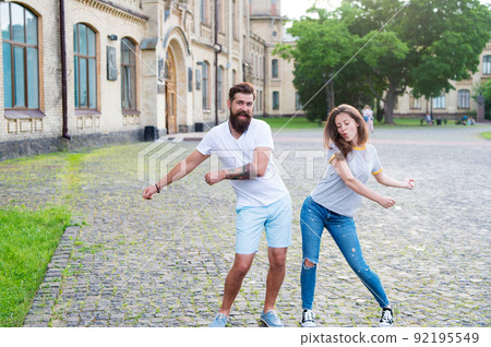 Happy together. Couple in love walking having fun. Happy together. Couple in love walking having fun. 92195549