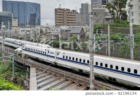 Tokaido Shinkansen from Gongenyama Park, Kitashinagawa, Shinagawa-ku, Tokyo, July 4th 92196134