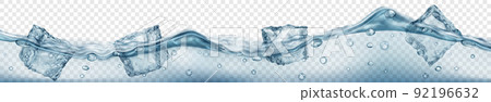 Ice cubes floating in water 92196632