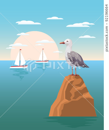 seagull, yacht, sea 92196664