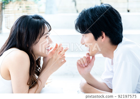 couple staring at each other couple staring at each other 92197575