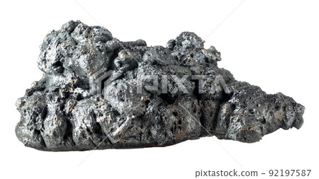 Melted grey stone isolated on white. Melted grey stone isolated on white. 92197587