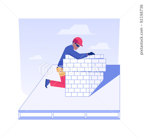 Chimney inspection isolated concept vector illustration. Repairman checking chimney of new private house, residential area checking, inspection service, provide property safety vector concept. Chimney inspection isolated concept vector illustration. Repairman checking chimney of new private house, residential area checking, inspection service, provide property safety vector concept. 92198736