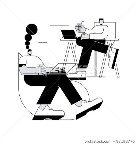 Coworking abstract concept vector illustration. Coworking for freelancers, teamwork and communication, independent activity, collaboration in shared office space, self-employed abstract metaphor. 92198770