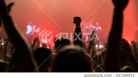 crowd at concert - summer music festival 92199933