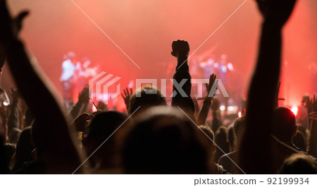 crowd at concert - summer music festival crowd at concert - summer music festival 92199934