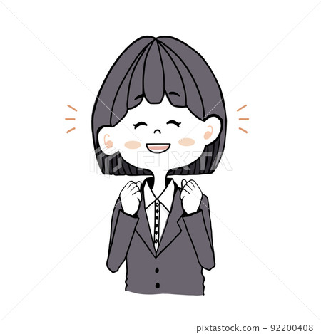 一個穿著招聘服的女孩(新員工/上班族)的插圖,笑著說“盡力而為” 一個穿著招聘服的女孩(新員工/上班族)的插圖,笑著說“盡力而為” 92200408