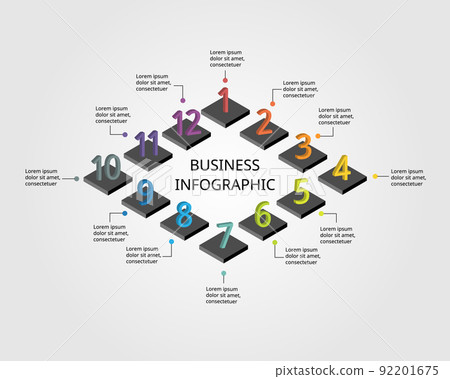 step number chart template for infographic for presentation for 12 element 92201675
