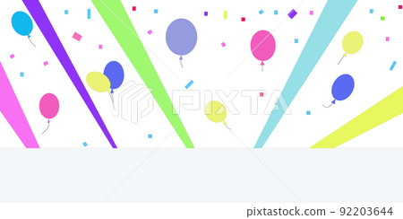 五顏六色的輻射、氣球和五彩紙屑的背景材料 五顏六色的輻射、氣球和五彩紙屑的背景材料 92203644