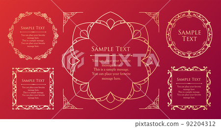 Fashionable frame. Design template. A set of gorgeous foreheads. 92204312
