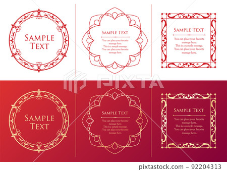 Fashionable frame. Design template. A set of gorgeous foreheads. 92204313