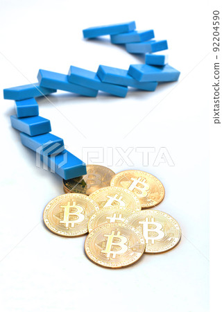 bitcoin collapse concept.  92204590