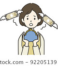 Illustration of a housewife who has lost money 92205139