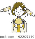 Illustration of a housewife who has lost money 92205140