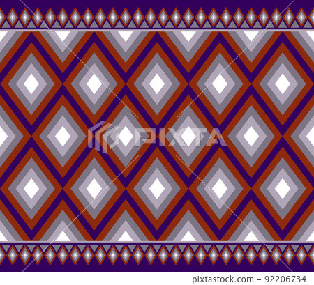 Grey Brown Symmetry Geometric Ethnic Seamless Pattern 92206734