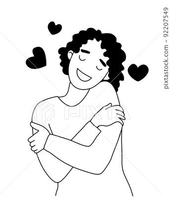 Love yourself. hugs yourself ,Love concept by... - Stock Illustration ...