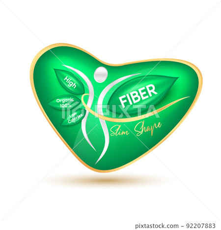 High fiber and vitamin, Foods make the body healthy slim shape. Logo products template on a white background. High fiber and vitamin, Foods make the body healthy slim shape. Logo products template on a white background. 92207883