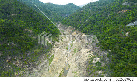 the drought season in Hong Kong, Lower Shing Mun Reservoir the drought season in Hong Kong, Lower Shing Mun Reservoir 92208003