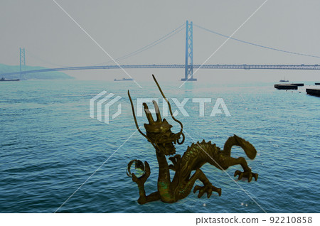 Akashi Kaikyo Bridge and Dragon Akashi Kaikyo Bridge and Dragon 92210858