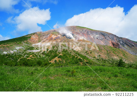 Fukushima City, Fukushima Prefecture The eruption of Mt. Issaikyo seen from Jododaira 92211225