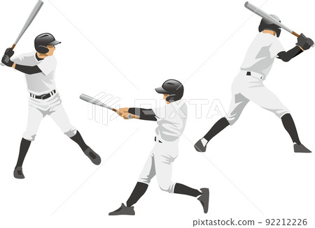 棒球運動員擊球的圖像插圖集 棒球運動員擊球的圖像插圖集 92212226