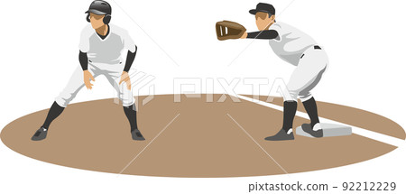 Image illustration of the leading first runner (baseball player) Image illustration of the leading first runner (baseball player) 92212229