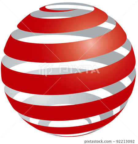Sphere_Spiral_Red_Inner Gray_Medium Thick 92213092
