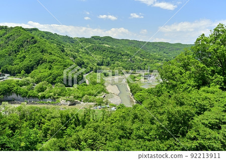 Chikuma River from Mizute Observatory in Komoro Castle Ruins, Shinano 92213911