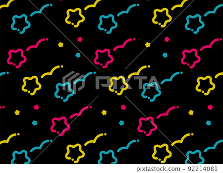 霓虹色可愛流星無縫圖案背景插圖 霓虹色可愛流星無縫圖案背景插圖 92214081