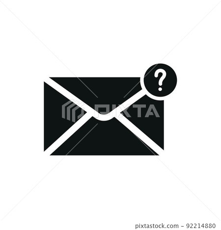 Envelope with question mark icon isolated on white background. Letter with question mark symbol. Send in request by email. Envelope with question mark icon isolated on white background. Letter with question mark symbol. Send in request by email. 92214880