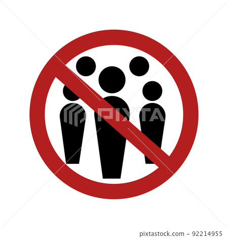 Social Distancing Avoid Crowds Keep Your Distance Icon. Vector Image. Social Distancing Avoid Crowds Keep Your Distance Icon. Vector Image. 92214955
