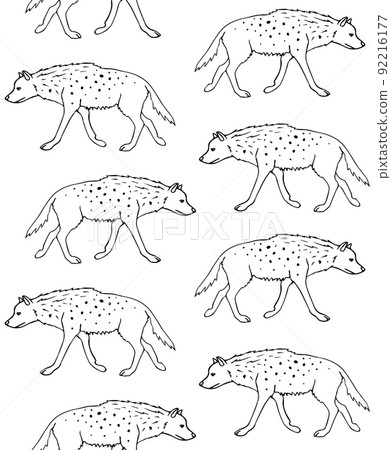 Vector seamless pattern of hand drawn hyena Vector seamless pattern of hand drawn hyena 92216177