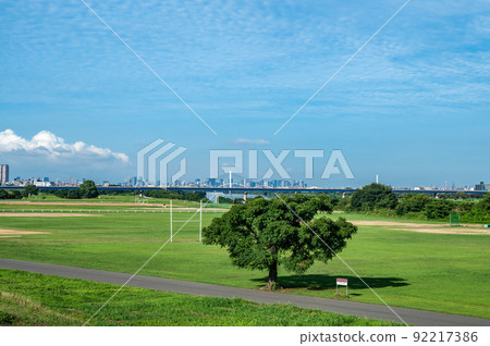 夏季淀川公園橄欖球場風景 夏季淀川公園橄欖球場風景 92217386