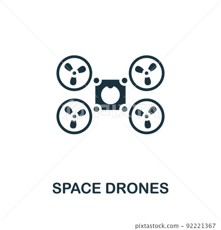 Space Drones icon. Monochrome simple line Future Technology icon for templates, web design and infographics Space Drones icon. Monochrome simple line Future Technology icon for templates, web design and infographics 92221367