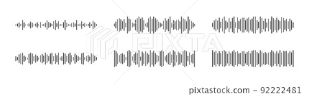 Podcast sound waves set. Waveform pattern for... - Stock Illustration ...
