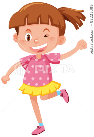 A happy girl with ponytail hair A happy girl with ponytail hair 92223399