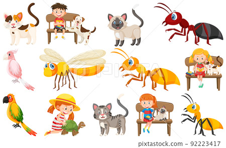 Set of various wild animals in cartoon style 92223417