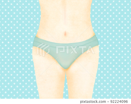 一個穿著短褲和清爽圓點背景的女人 92224096