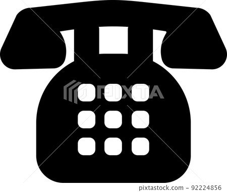 黑色電話簡單圖標說明 92224856