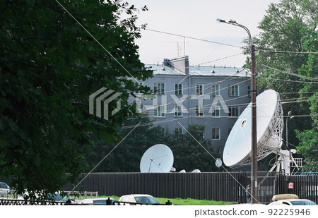 satellite dishes in a city, communication and research, military and civil telecom technology satellite dishes in a city, communication and research, military and civil telecom technology 92225946