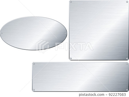 Hairline-finished metal plate name plate frame 92227083