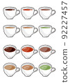 Coffee cup and hot drink set with line 92227457