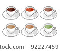 There is a coffee cup and a hot drink line 92227459