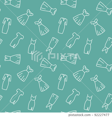 Seamless pattern with woman dress line icons. Vector illustration 92227477