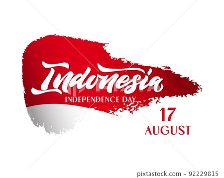 Indonesia Independence day 17 august on flag of country. Abstract texture spot 92229815