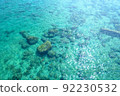 高知柏島海灘的水面，那裡有高度透明的海水 92230532