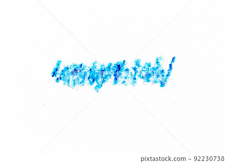 Blue color crayon hand drawing in sribble line shape on white paper background Blue color crayon hand drawing in sribble line shape on white paper background 92230738