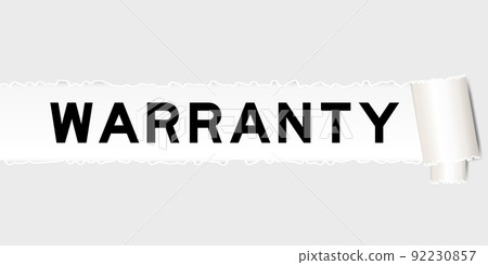 Ripped gray paper background that have word warranty under torn part 92230857