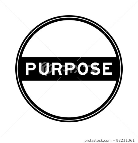 Black color round seal sticker in word purpose on white background Black color round seal sticker in word purpose on white background 92231361